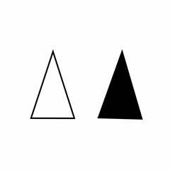 Fototapeta premium Isosceles triangle black and white vector. Isosceles triangle on a white background