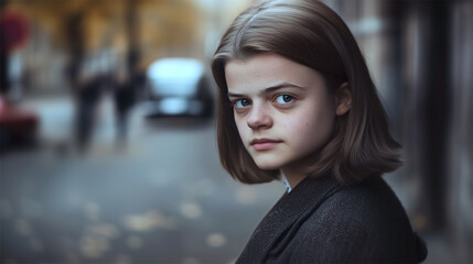 Facial reconstruction of Sophie Scholl based on iconic 1940s black-and-white photos.  