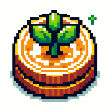 "Logotipo de altcoin de criptomoeda em estilo de ilustra&ccedil;&atilde;o pixelada colorida, criado em formato de clipart vetorial premium sobre fundo branco para projetos de cripto."