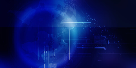 2d illustration Abstract futuristic electronic circuit technology background