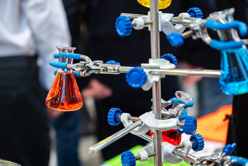 chemistry laboratory glass flasks