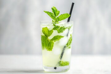 Iced Mint Drink for White Background.