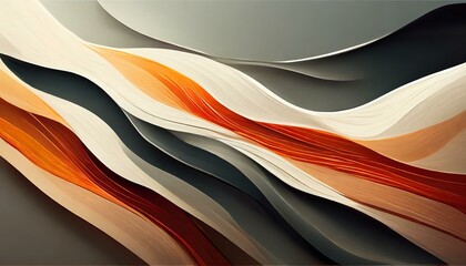 Abstract wavy lines with soft shadows on a neutral background, modern and elegant