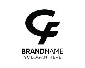 C F logo design template. C or F logo design