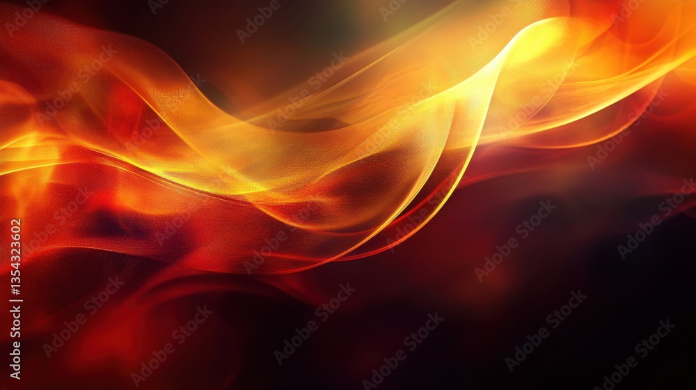 Poster abstract flame: artistic rendition of fiery elements, showcasing swirling golden and red hues creati
