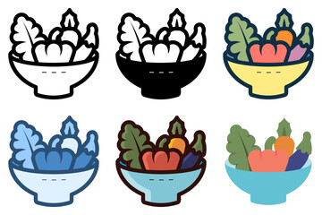 fresh vegetables bowl icon vector illustration