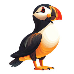 A Toucan Bird Standing Proudly with Its Colorful Beak Isolated on Transparent Background