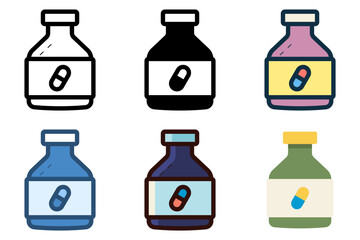 vitamin supplements bottle icon vector illustration