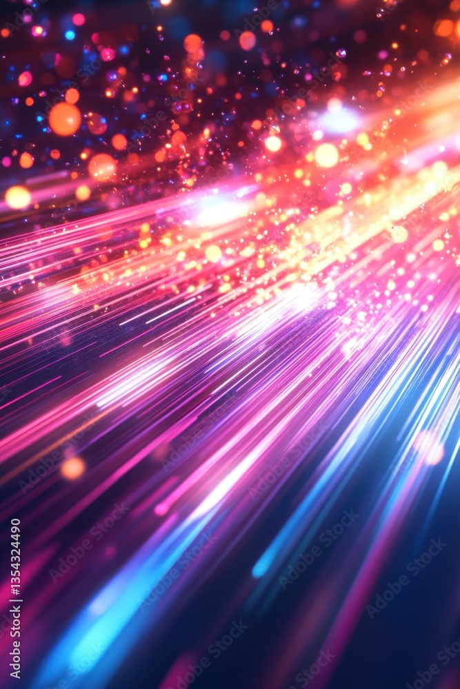 Aufkleber cosmic stream: an abstract, vibrant display of cosmic energy, featuring streams of colorful light an