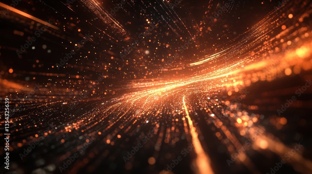 Poster abstract light trail: a mesmerizing display of dynamic light trails and particles creates a sense of