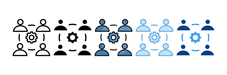 Teamwork Icon Set Multiple Style Collection