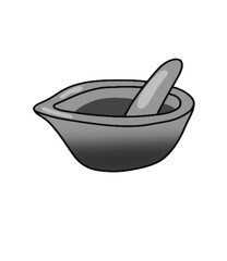Vector Illustration of a Traditional Mortal and Pestle