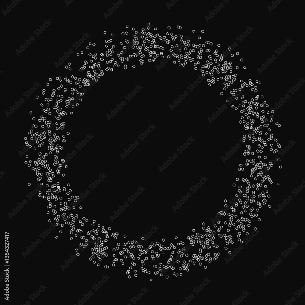 Poster a black and white image of a circle with many small dots. the circle is surrounded by a white frame.