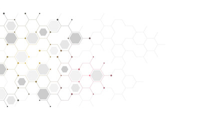 Genetic engineering and molecular structure, hexagon DNA network, science chemical and biotechnology concept, innovation technology, healthcare, and medicine design