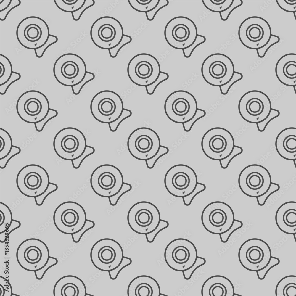 Poster web camera line seamless pattern, remote work theme. vector graphics. video call recording device fo