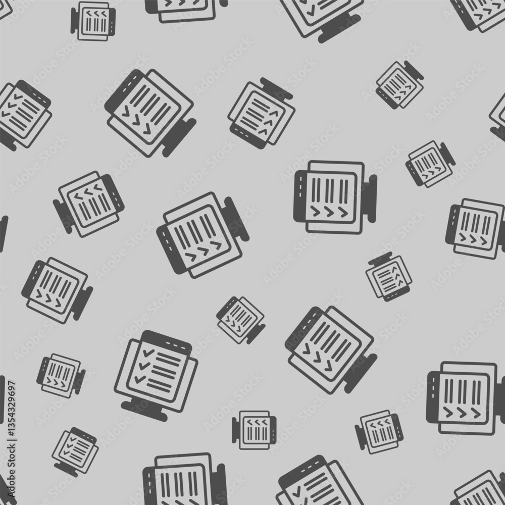 Poster monitor screen with checklist window solid seamless pattern, remote work theme. vector graphics. dis