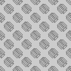 Monitor screen with checklist window line seamless pattern, remote work theme. Vector graphics. Display and task schedule plan sign with background, repeat line icon.