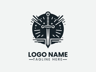 Medieval Swords Logo Design, Historical Swords Logo, Weapon Swords Logo