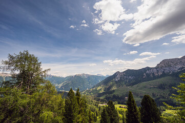 nature sceneries along the trail starting from the Costalunga Pass, Sen Jan di Fassa, Dolomites, Italy © fruttuoso