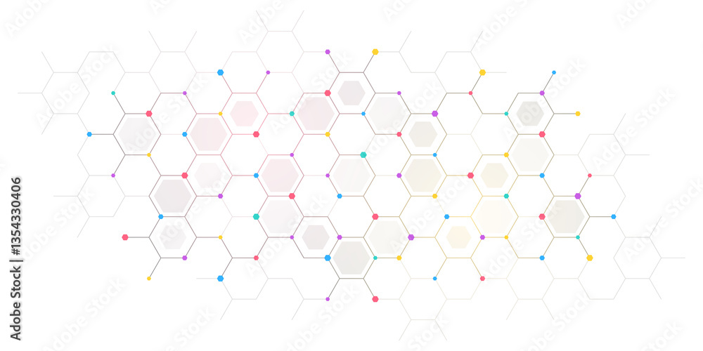 Poster Graphic design element with abstract geometric background of simple hexagon pattern