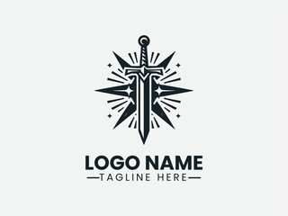 Medieval Swords Logo Design, Historical Swords Logo, Weapon Swords Logo