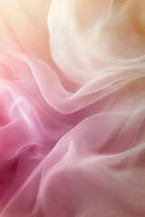 Fototapeta premium Soft fabric waves in delicate hues, an abstract symphony of light and texture, conveying elegance and fluidity.