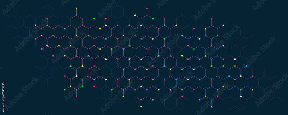 Poster Abstract design element with geometric background of hexagons shape pattern