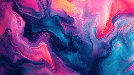 Fototapeta premium Abstract Fluid Art: a vibrant and mesmerizing artwork of swirling colors and dynamic patterns, evoking a sense of movement and creative expression.