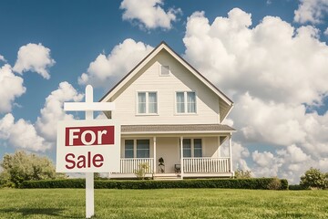 Suburban Home For Sale for Sunny Day.