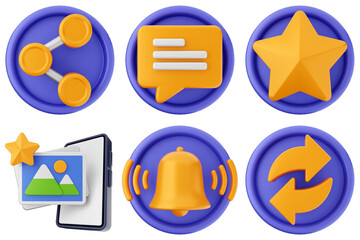 3d social media icon set bundle