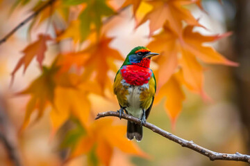 Colorful Songbird with Distinct Markings Perched on a Branch, Showcasing Its Vibrant Plumage in a Serene Natural Setting, Vibrant Wallpaper