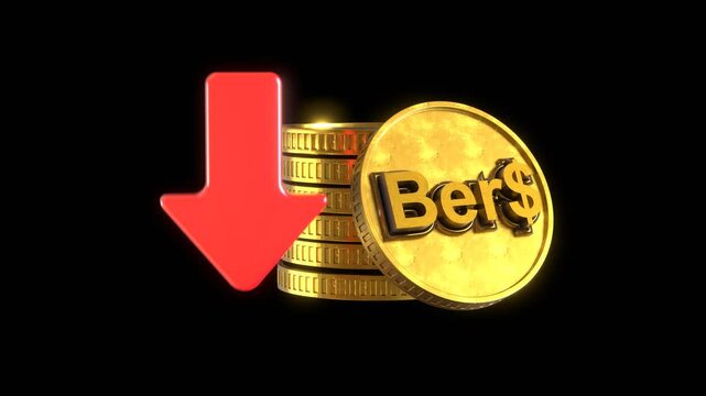 Gold Coins Animation Showing ETB Price Rise and Fall | Forex and Stock Market Concept