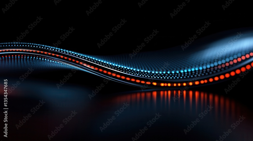 Poster mesmerizing luminous waves of futuristic energy and light abstract digital of dynamic flowing curves