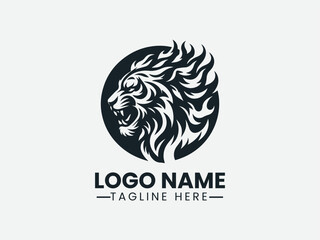 Fire Tiger Head Logo Design, Burning Tiger Logo, Flame Tiger Logo