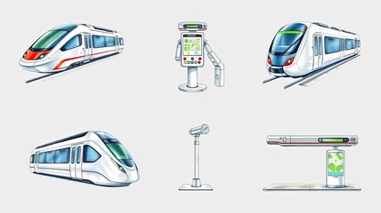 High Speed Train Illustration Modern Railway Transportation Design