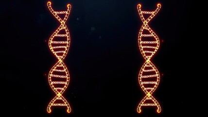 Glowing DNA Double Helix Science Genetics Background