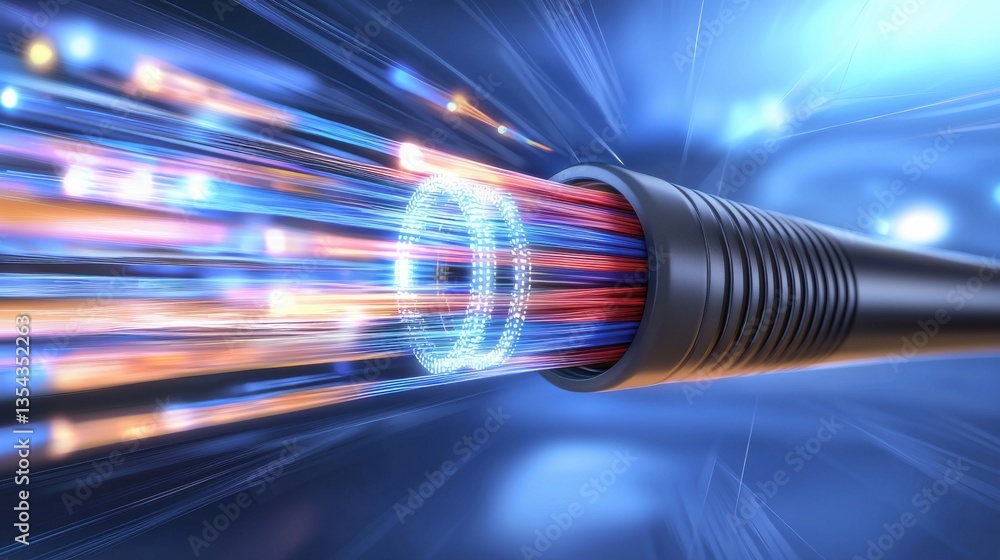 Poster futuristic motion blur and dynamic energy abstract design with radiant luminous beams of light and i