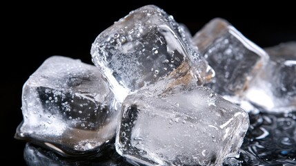 Obraz premium Close-up of ice cubes