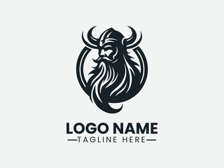 Elegant Norse Warrior Logo Design, Norse Warrior Logo, Viking Warrior Logo