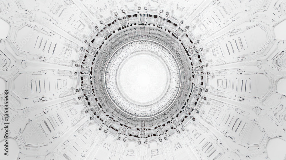 Poster abstract white circular architecture background