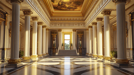 Obraz premium luxurious Greco Roman villa with grand symmetrical columns