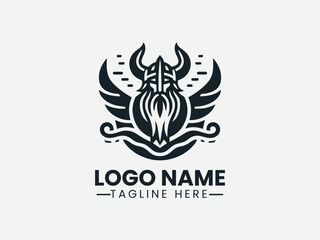 Elegant Norse Warrior Logo Design, Norse Warrior Logo, Viking Warrior Logo