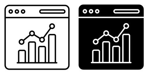 Bar chart editable stroke outline icon isolated on white background flat vector illustration, black outline, Pixel perfect