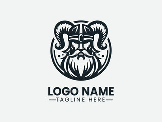 viking warrior with sword, Mythical warrior logo