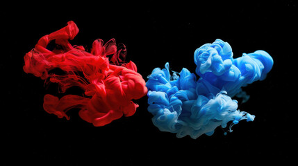 Fototapeta premium red and blue paint splashes