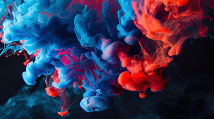Fototapeta premium red and blue paint splashes