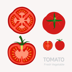 Tomato set. Flat style graphic. Vector format.