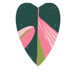 Pink green pattern leaf