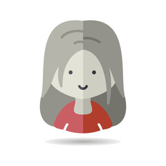 Woman girl with long straight hair vector icon
