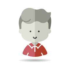 Man boy character face avatar vector icon